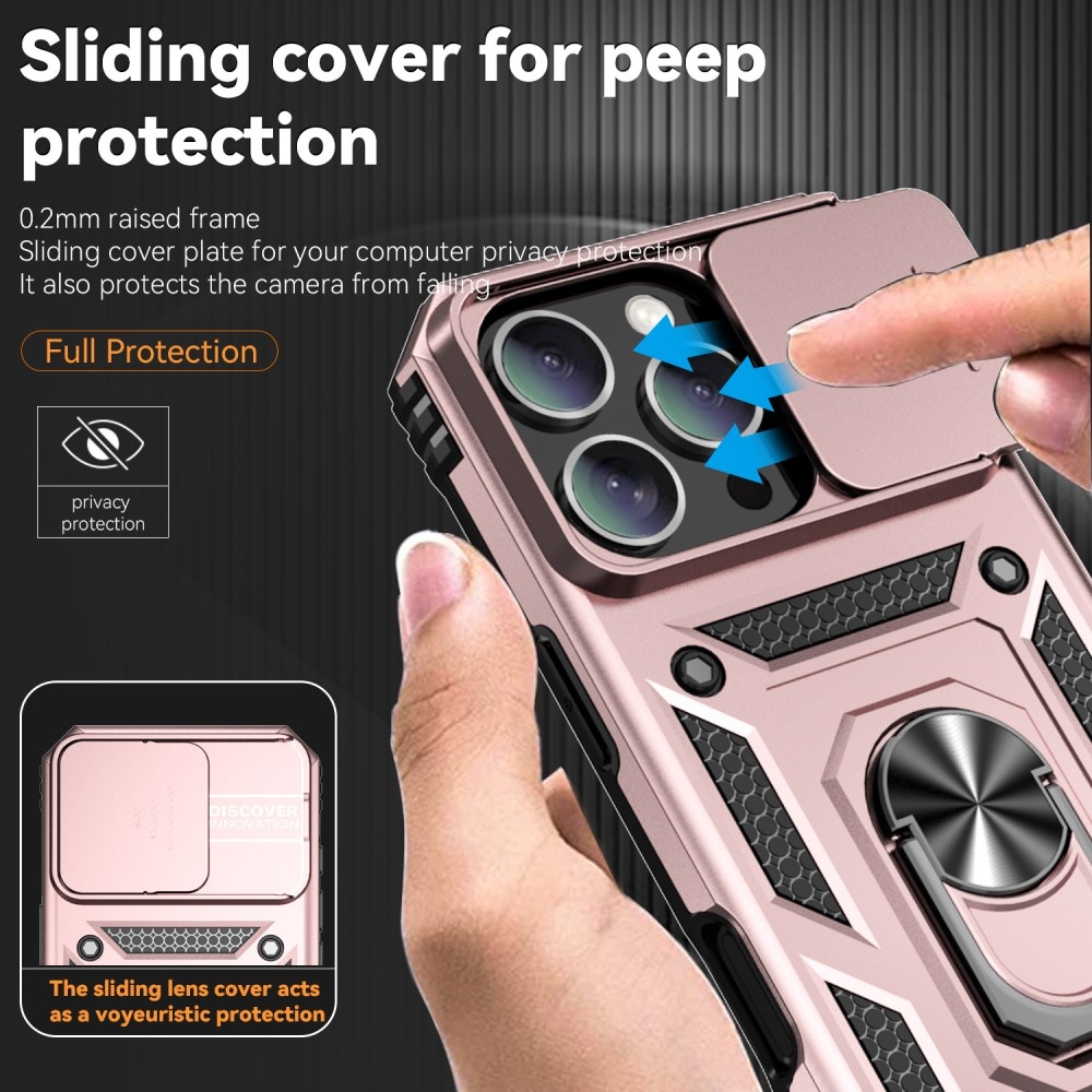 Slide odolný kryt na iPhone 16 Pro Max - růžovozlatý