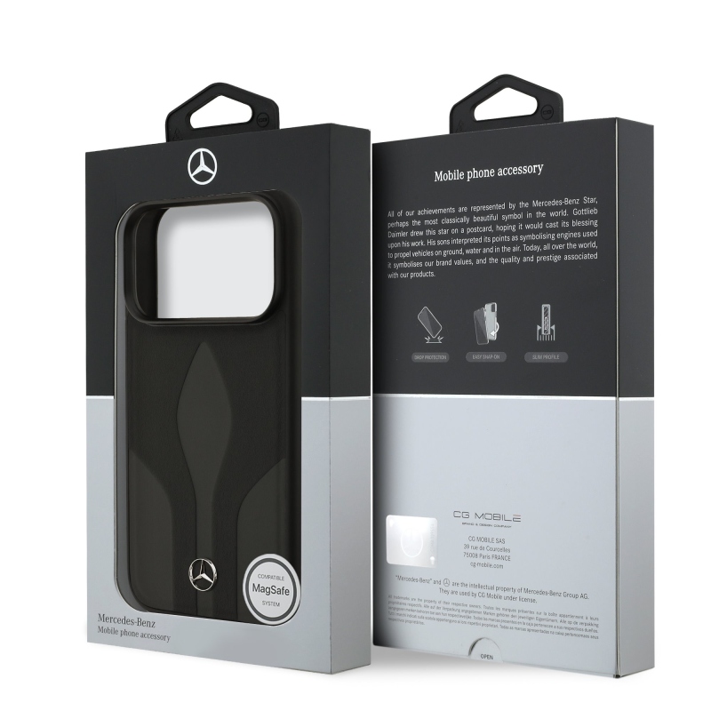 Mercedes Leather The Move MagSafe Zadní Kryt pro iPhone 17 Pro Black