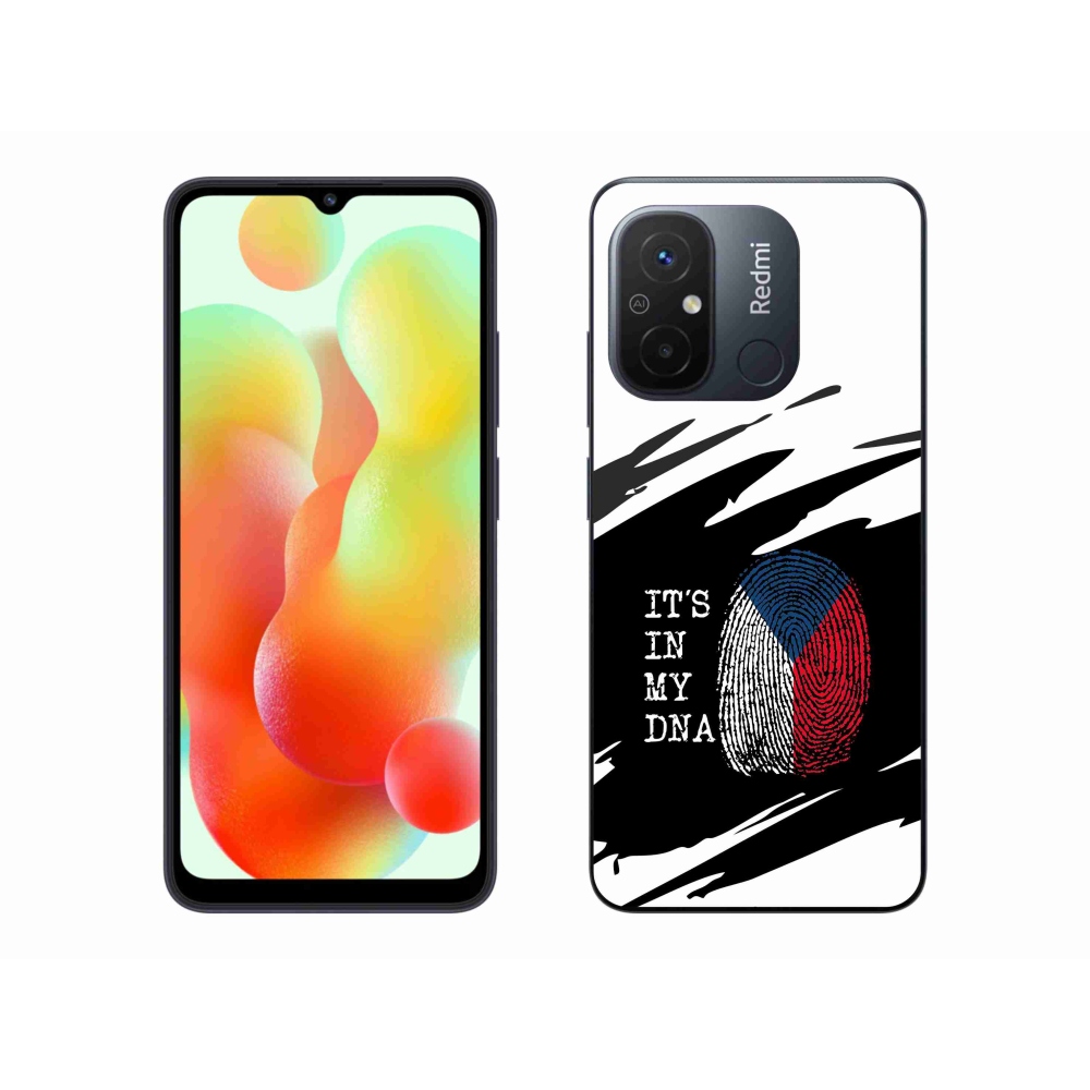 Gelový kryt mmCase na Xiaomi Redmi 12C - vlajka otisk prstu černobílé pozadí