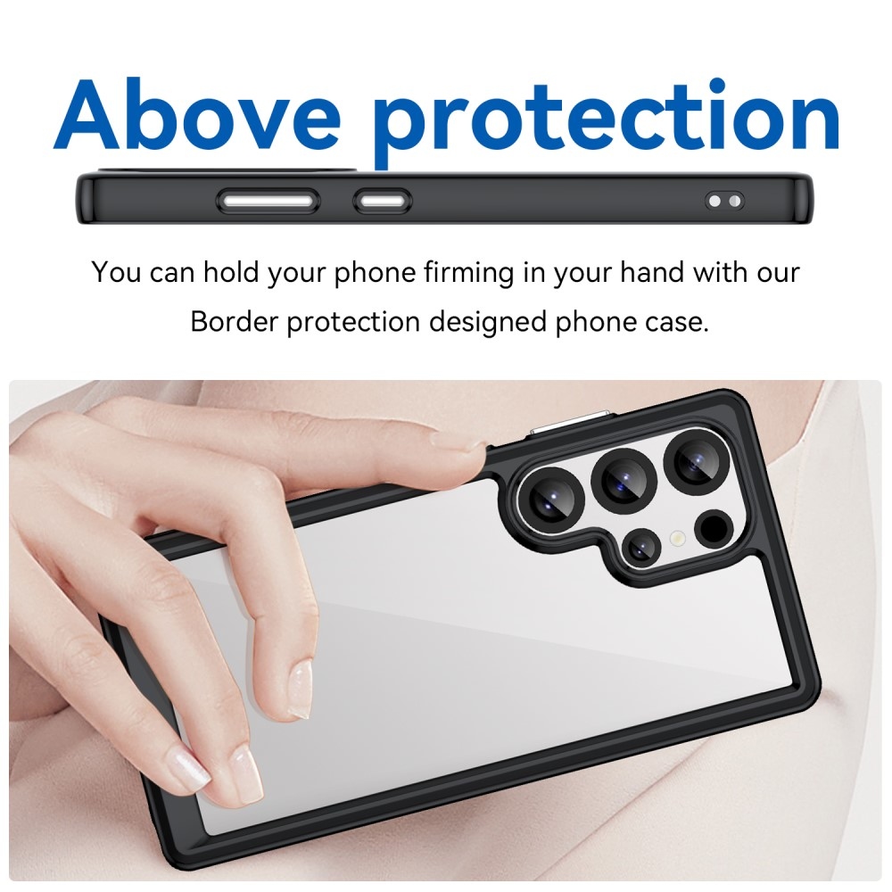 Gelový obal s pevnými zády na Samsung Galaxy S25 Ultra - černý