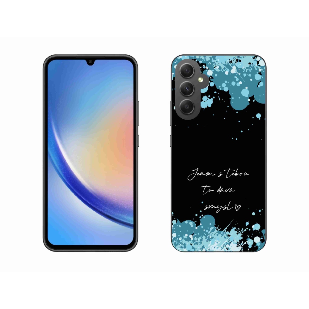 Gelový kryt mmCase na Samsung Galaxy A34 5G - zamilovaný text černé pozadí