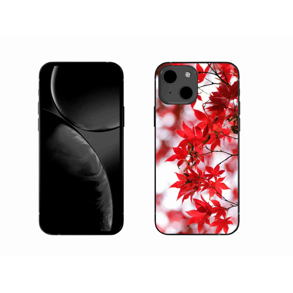 Gelový kryt mmCase na iPhone 13 6.1 - červené listy