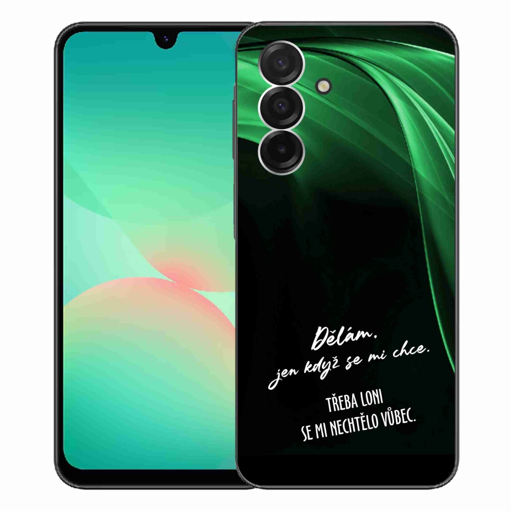 Gelový kryt mmCase na Samsung Galaxy A26 5G - vtipný text 12 černé pozadí