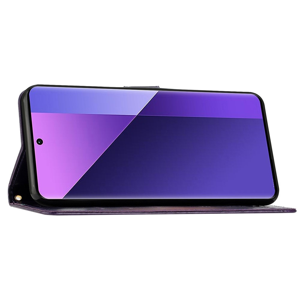Flowers knížkové pouzdro na Motorola Moto G85 5G - tmavěfialové