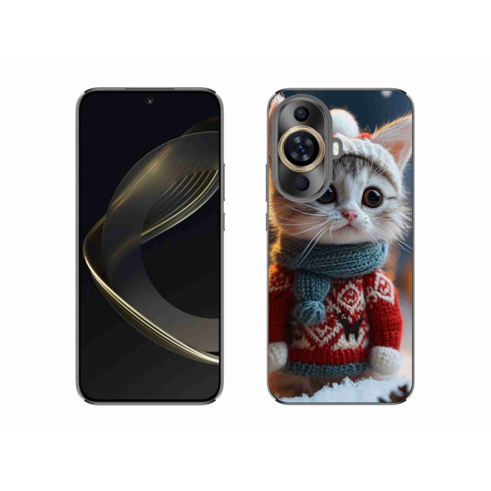 Gelový kryt mmCase na Huawei Nova 11 - kotě ve svetru