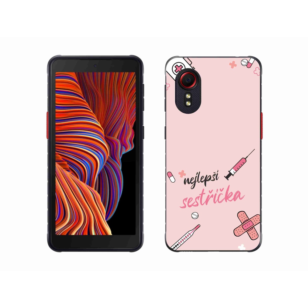 Gelový kryt mmCase na Samsung Galaxy Xcover 5 - nejlepší sestřička růžové pozadí