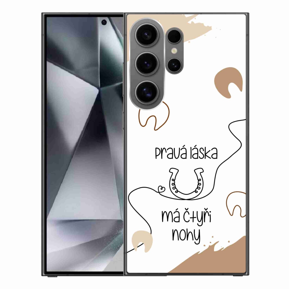 Gelový kryt mmCase na Samsung Galaxy S24 Ultra - koňský motiv bílé pozadí
