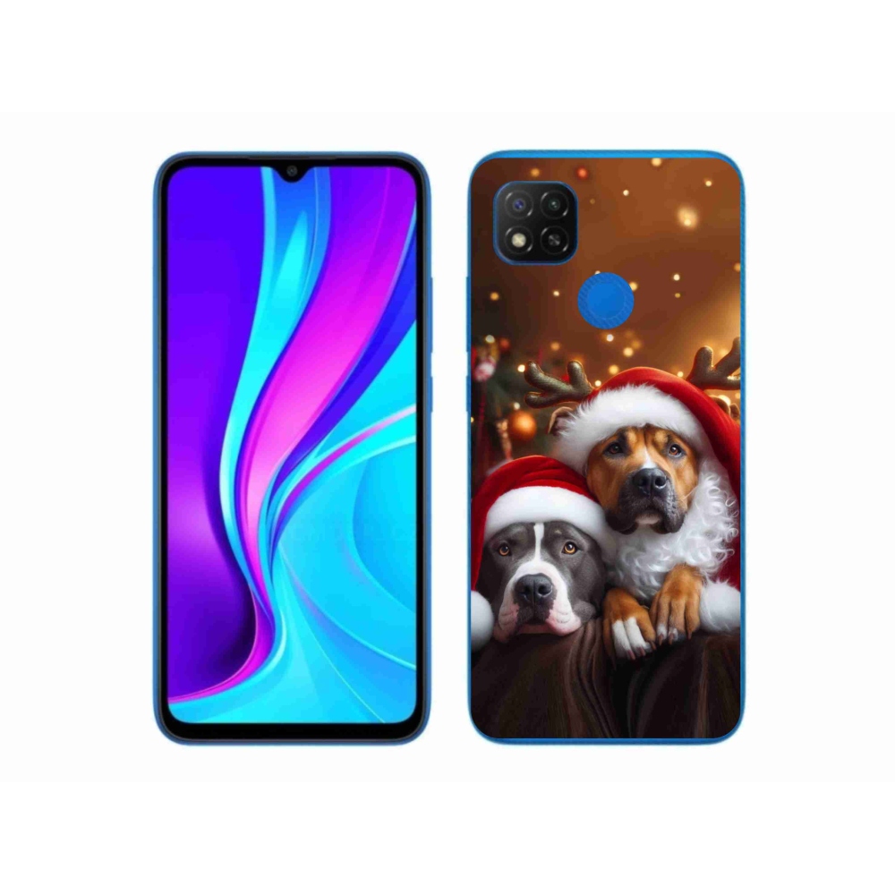 Gelový kryt mmCase na Xiaomi Redmi 9C - vánoční psi