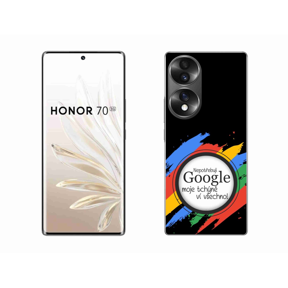 Gelový kryt mmCase na Honor 70 - tchýně ví všechno černé pozadí