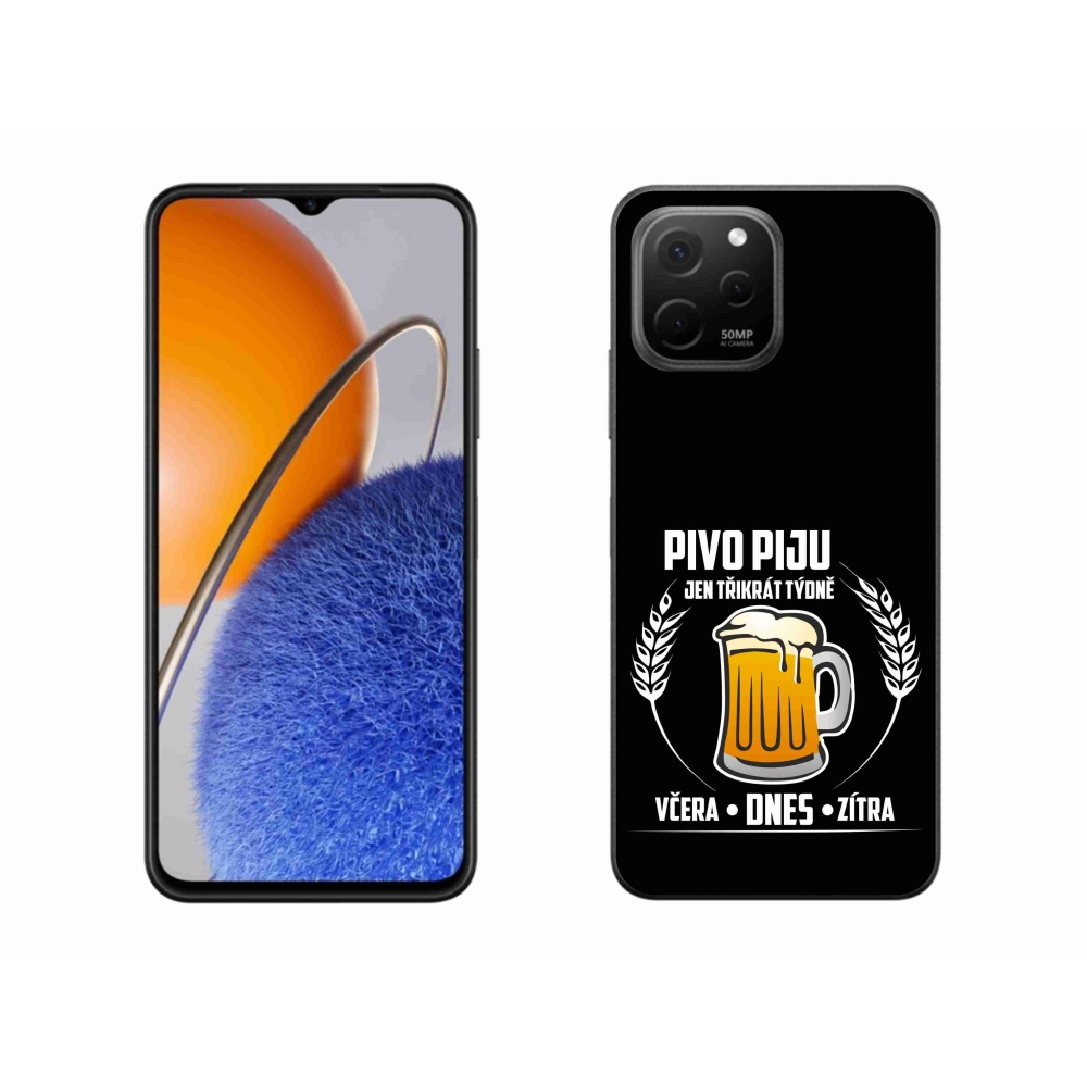 Gelový kryt mmCase na Huawei Nova Y61 - pivní motiv černé pozadí