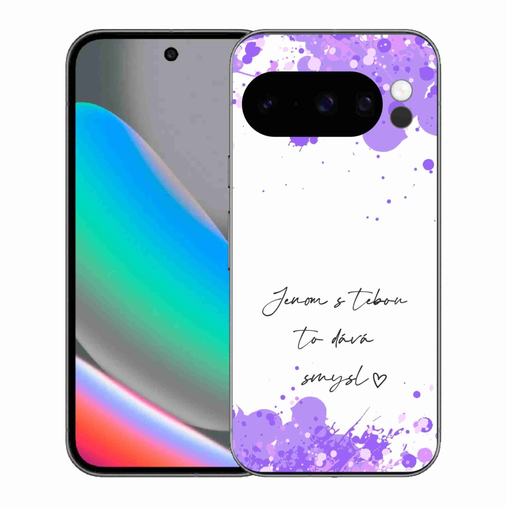 Gelový kryt mmCase na Google Pixel 10 Pro - zamilovaný text bílé pozadí