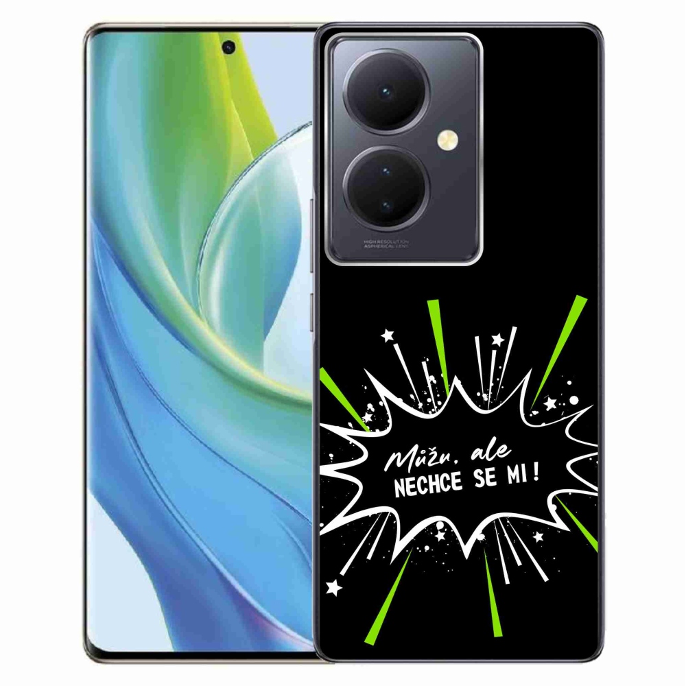 Gelový kryt mmCase na Vivo V29 Lite 5G - vtipný text 11 černé pozadí