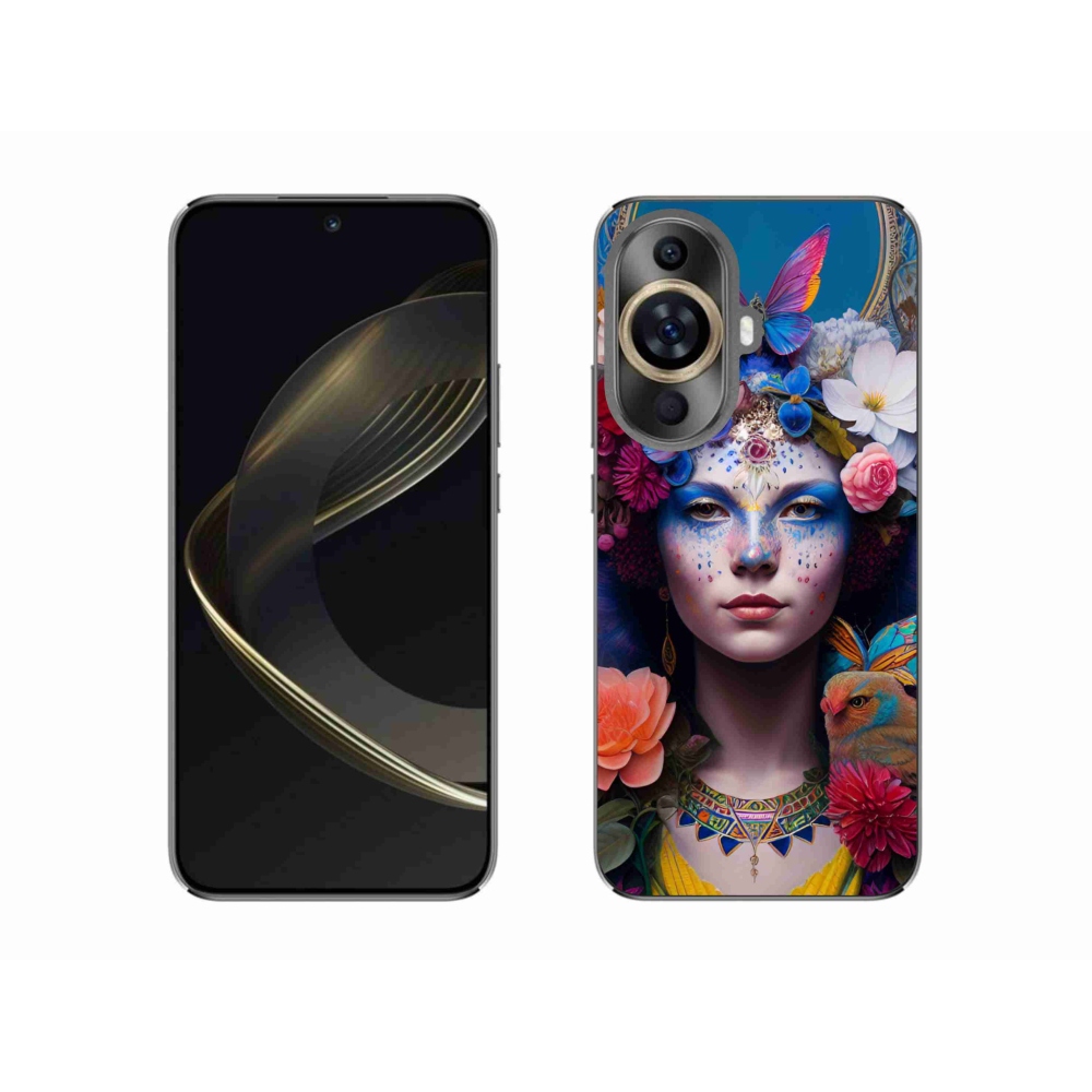 Gelový kryt mmCase na Huawei Nova 11 - žena s květinami