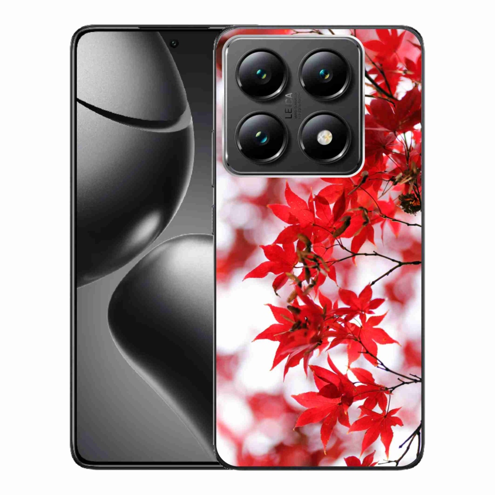 Gelový kryt mmCase na Xiaomi 14T Pro - červené listy