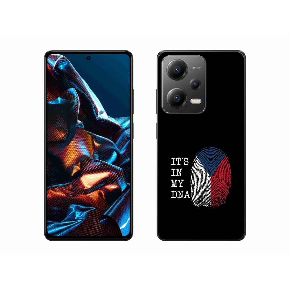 Gelový kryt mmCase na Xiaomi Redmi Note 12 Pro 5G - vlajka otisk prstu černé pozadí