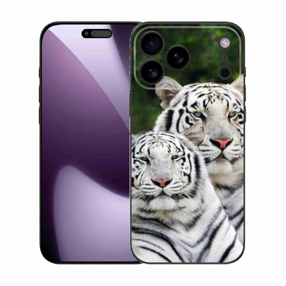 Gelový kryt mmCase na iPhone 17 Pro Max - bílí tygři