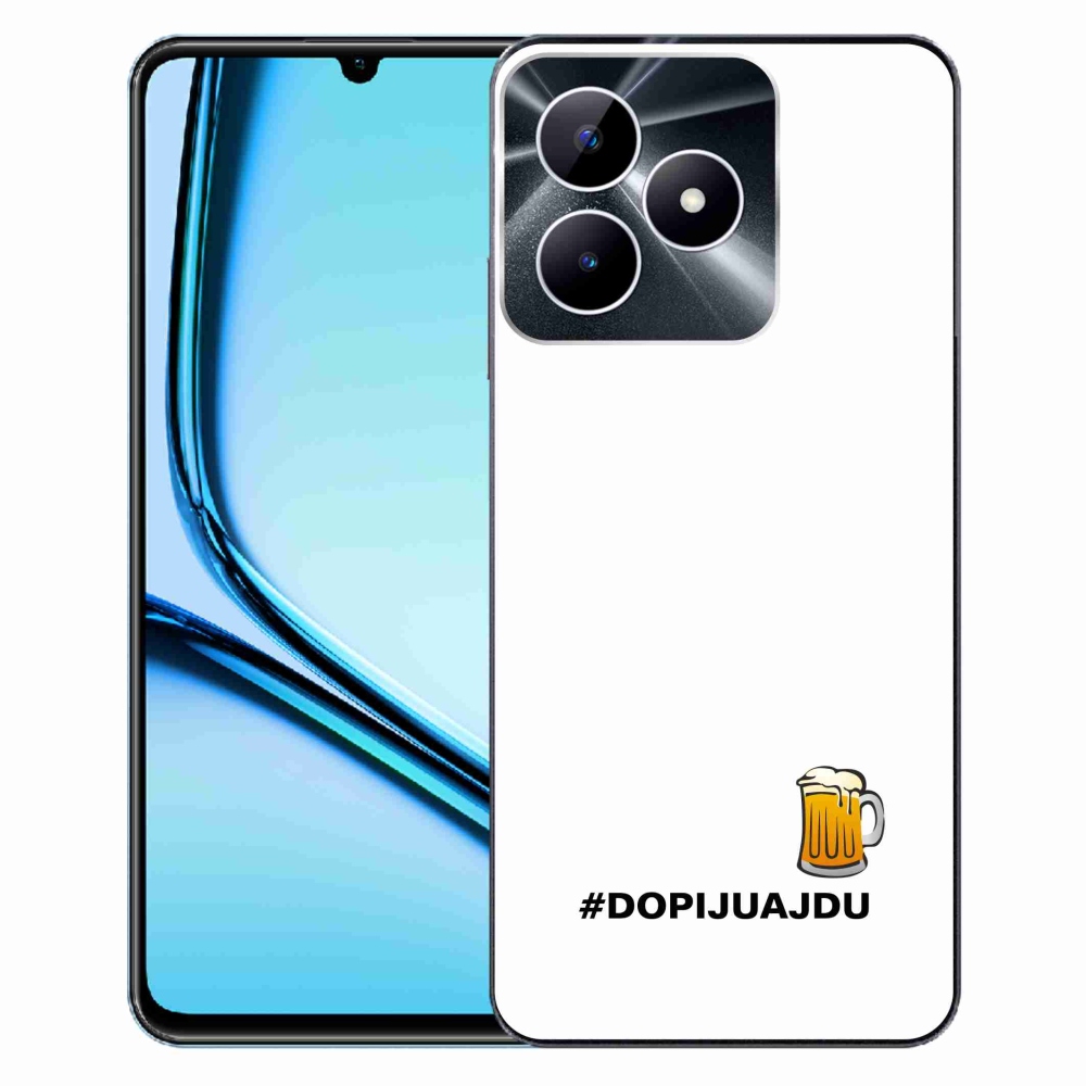 Gelový kryt mmCase na Realme Note 50 - pivní motiv 1 bílé pozadí