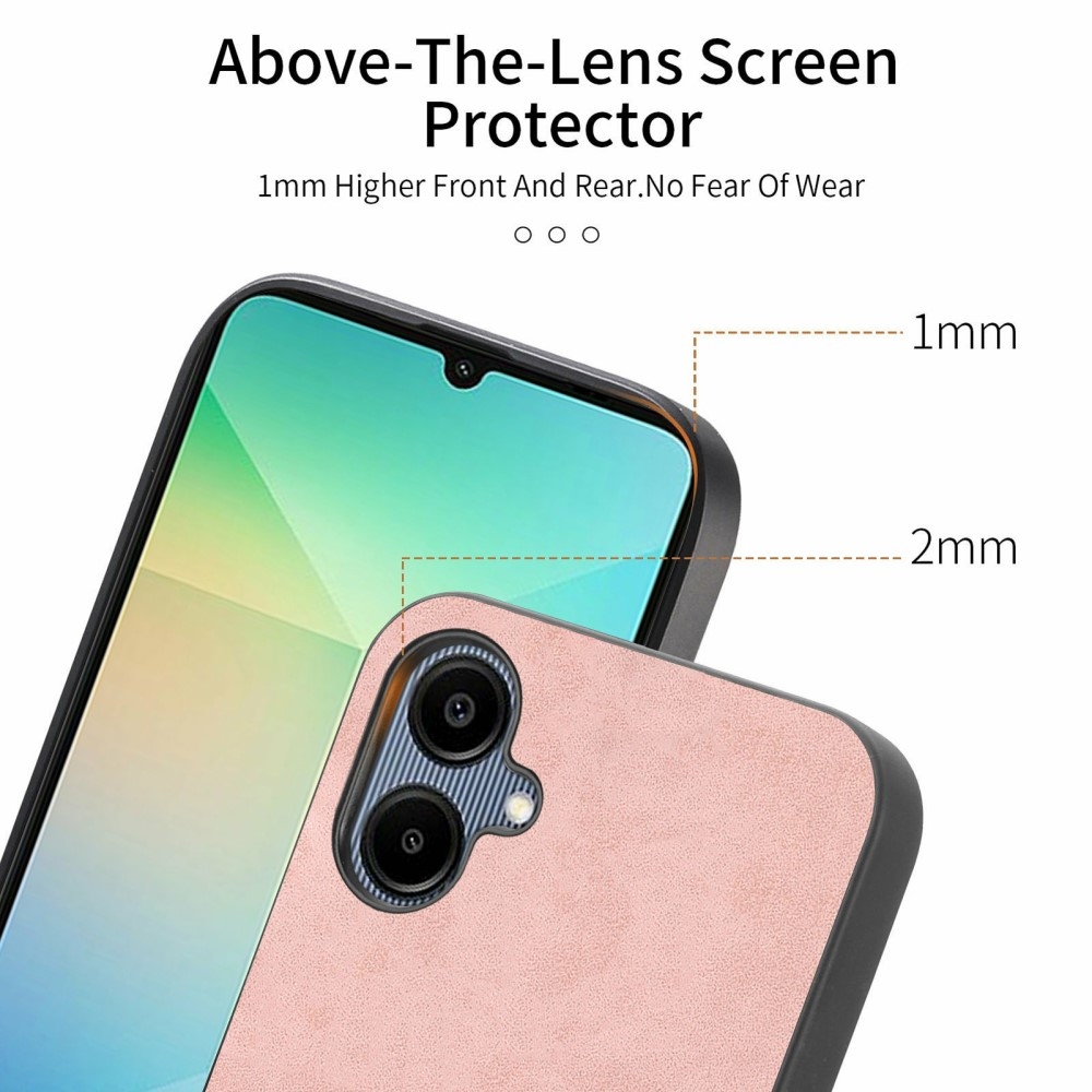 Skiny gelový obal s umělou kůží a podporou MagSafe na Samsung Galaxy A06 4G - růžový