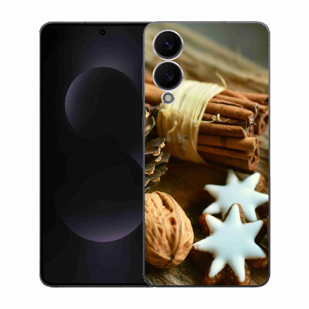 Gelový kryt mmCase na Samsung Galaxy S25 Edge - skořice a perníčky