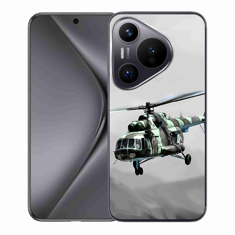 Gelový kryt mmCase na Huawei Pura 70 - vojenský vrtulník