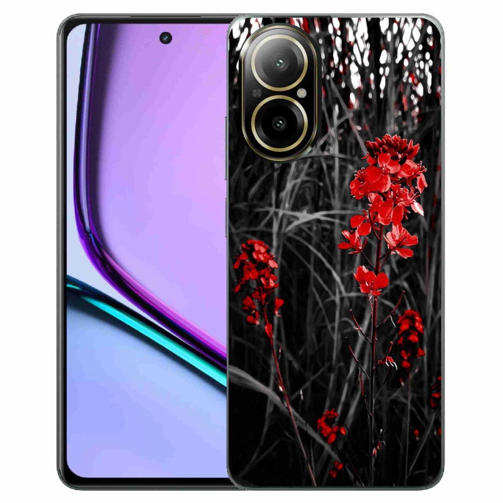 Gelový kryt mmCase na Realme C67 - červená rostlina