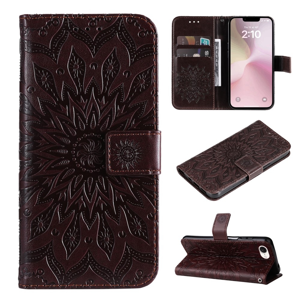 Sunflower knížkové pouzdro na iPhone 16e - hnědé