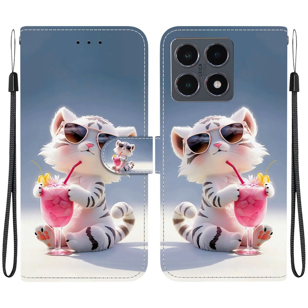 Versatile knížkové pouzdro na Xiaomi 15T - bílý tygřík