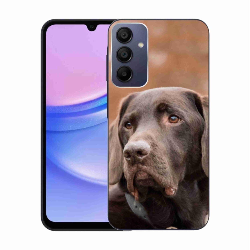 Gelový obal mmCase na Samsung Galaxy A15 4G/5G - hnědý labrador