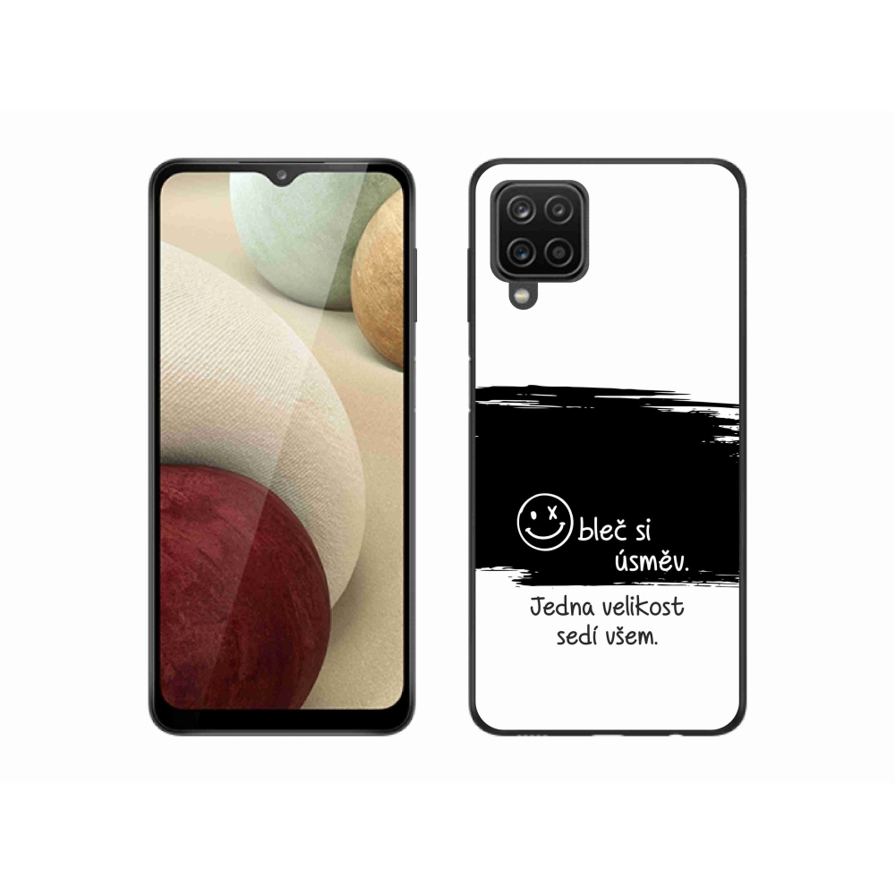 Gelový kryt mmCase na Samsung Galaxy M12 - vtipný text 8 černobílé pozadí