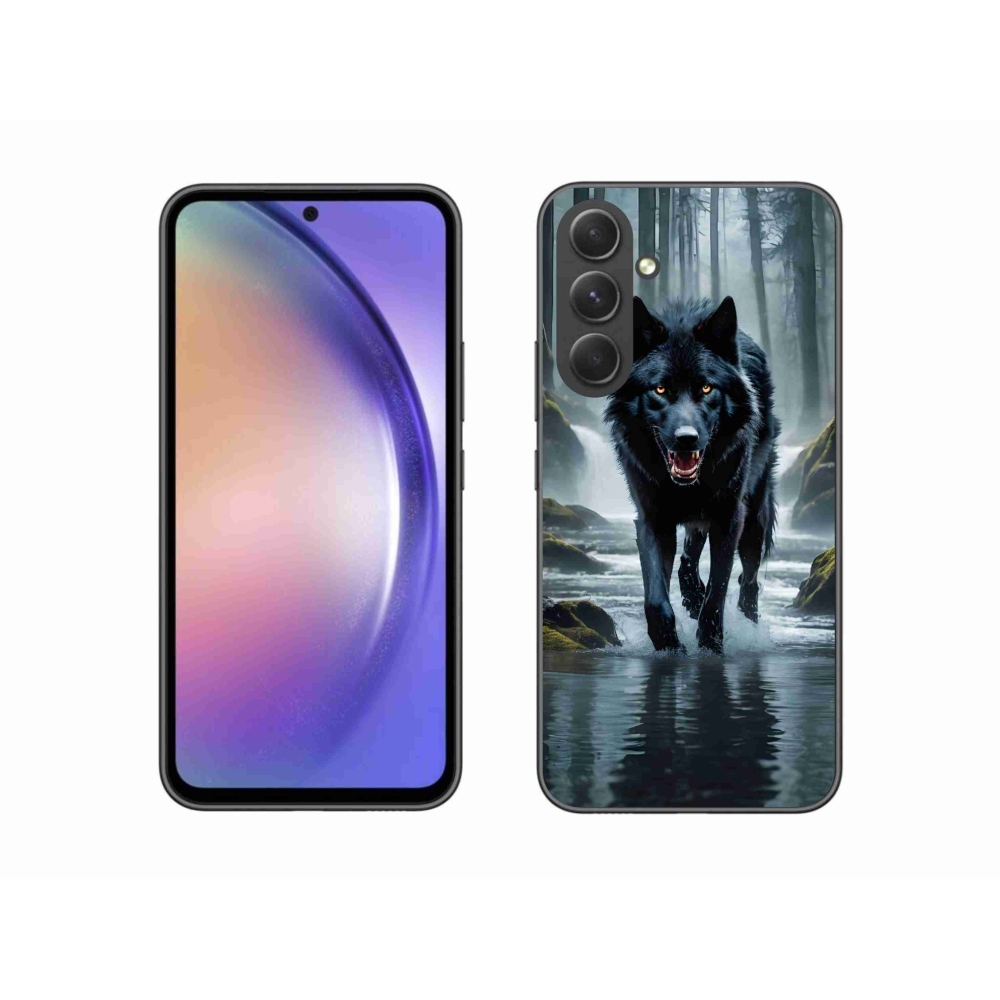 Gelový kryt mmCase na Samsung Galaxy A54 5G - černý vlk
