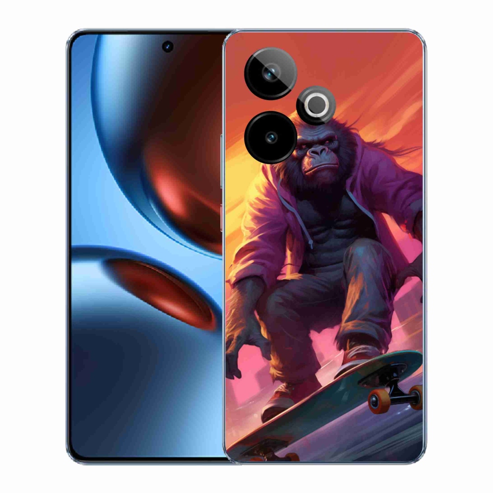 Gelový kryt mmCase na Realme GT 7 5G/GT 7T 5G - gorila na skateboardu