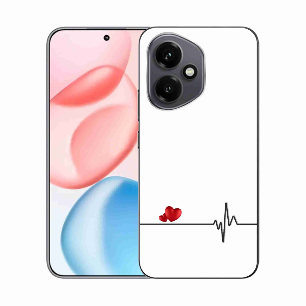 Gelový kryt mmCase na Honor 400 - srdce a tep bílé pozadí