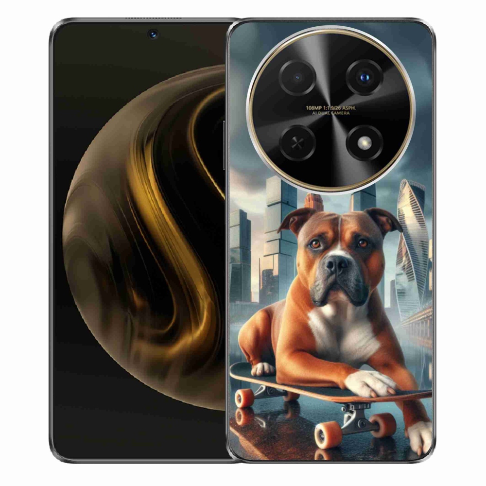 Gelový kryt mmCase na Huawei Nova 12i - pes na skateboardu