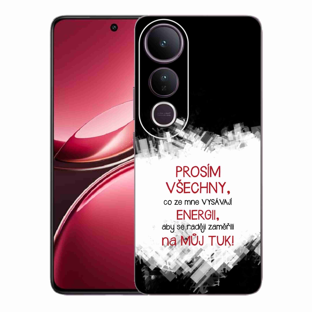 Gelový kryt mmCase na Vivo V50 Lite 4G/5G - vtipný text 1 červený