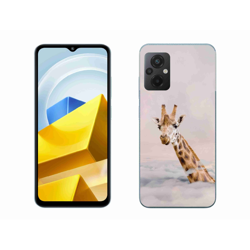 Gelový kryt mmCase na Xiaomi Poco M5 4G - žirafa v oblacích