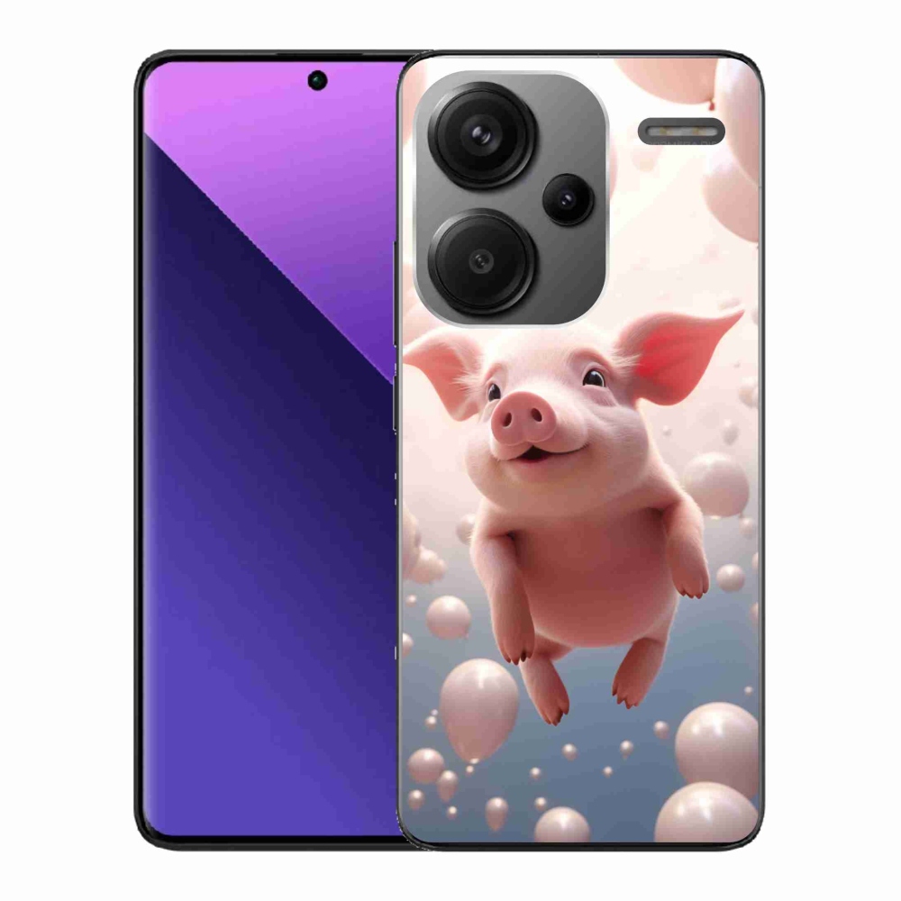 Gelový kryt mmCase na Xiaomi Redmi Note 13 Pro+ 5G - prasátko s balónky