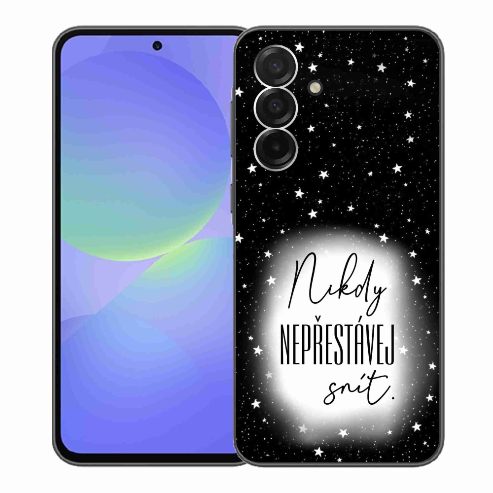 Gelový kryt mmCase na Samsung Galaxy A36 5G - citát 1 bíločerné pozadí