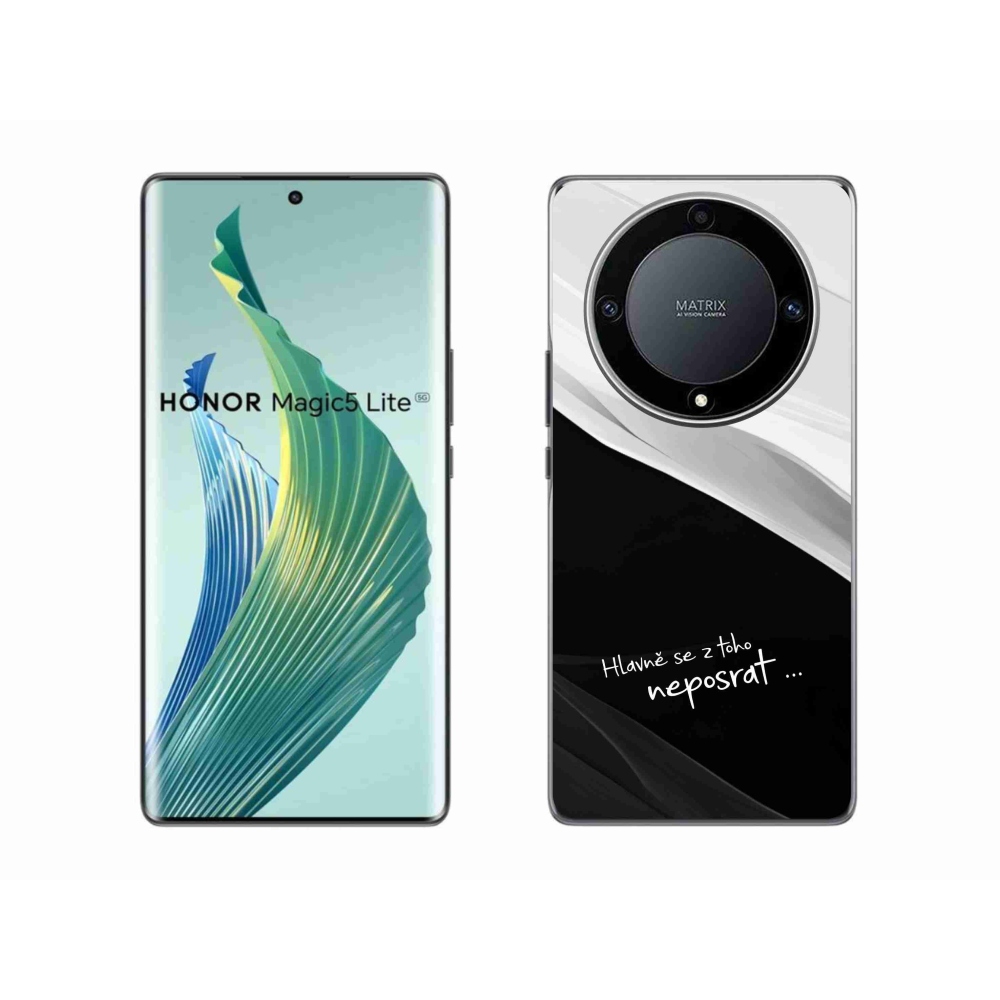 Gelový kryt mmCase na Honor Magic 5 Lite 5G - vtipný text 13 černobílé pozadí