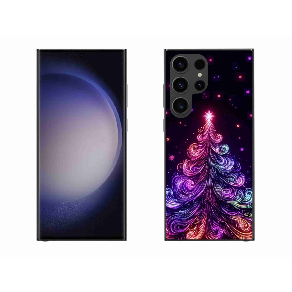 Gelový kryt mmCase na Samsung Galaxy S23 Ultra 5G - neonový vánoční stromek 1