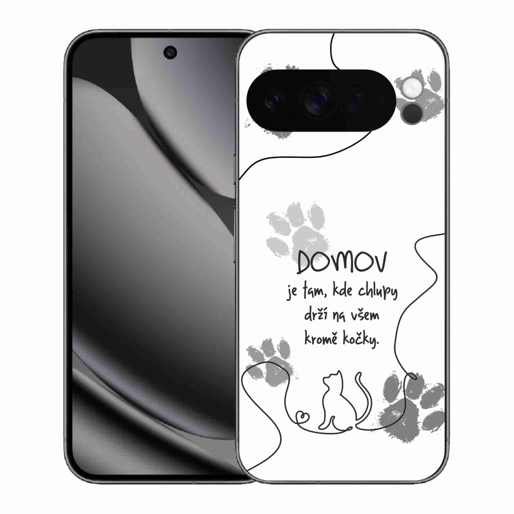Gelový kryt mmCase na Google Pixel 10 Pro XL - kočičí motiv bílé pozadí