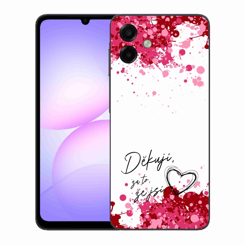Gelový kryt mmCase na Samsung Galaxy A07 4G - zamilovaný text 2 bílé pozadí