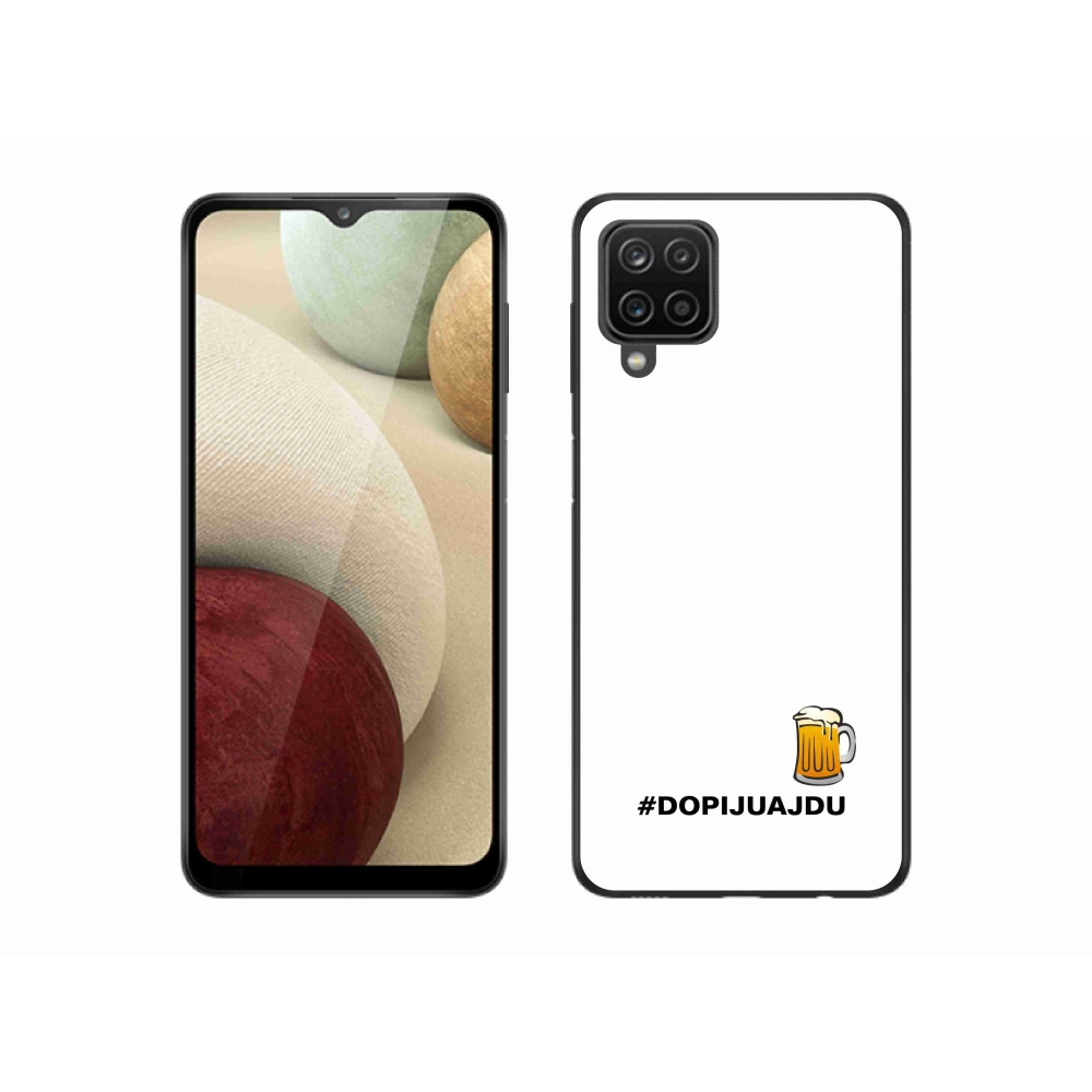 Gelový kryt mmCase na Samsung Galaxy M12 - pivní motiv 1 bílé pozadí