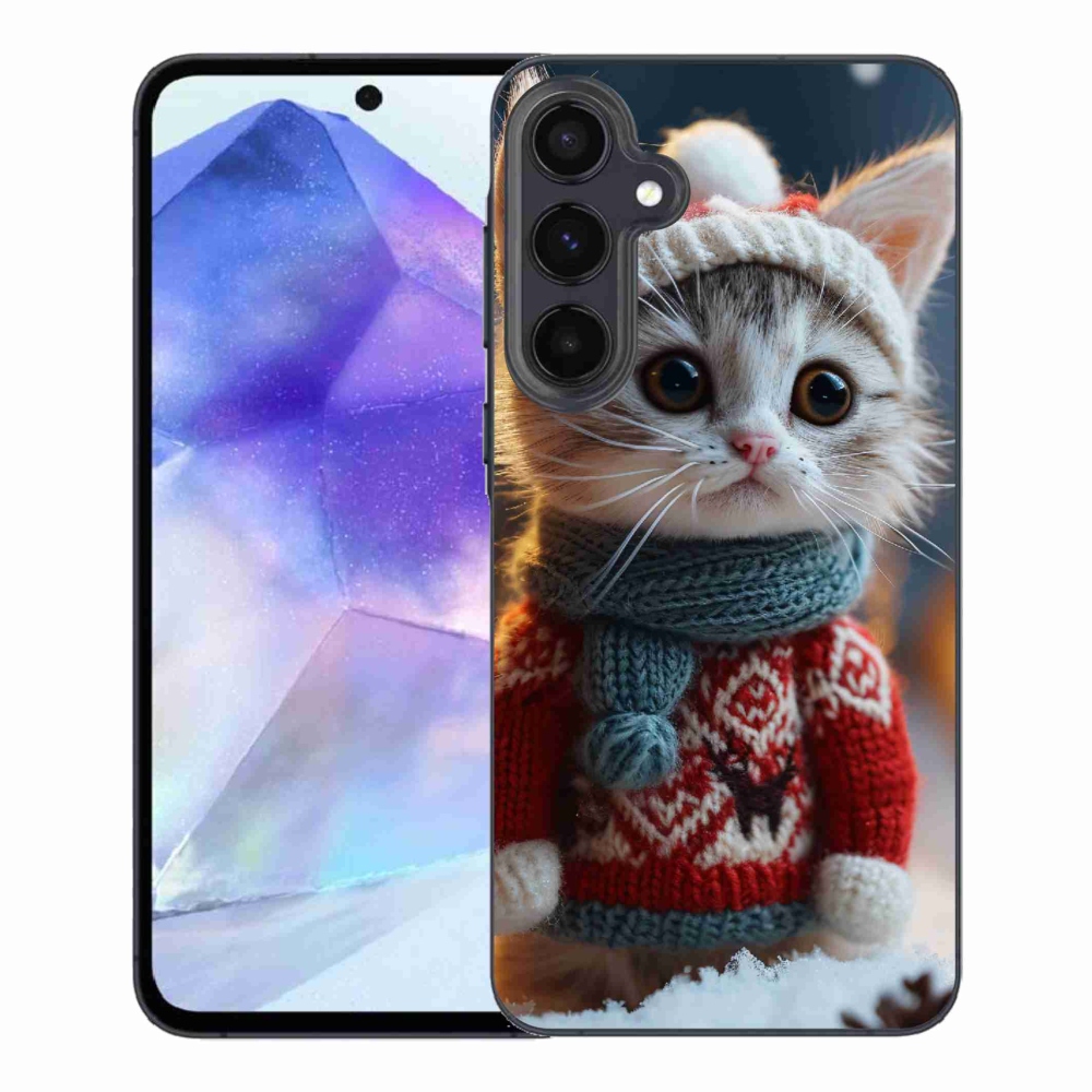 Gelový kryt mmCase na Samsung Galaxy A55 5G - kotě ve svetru