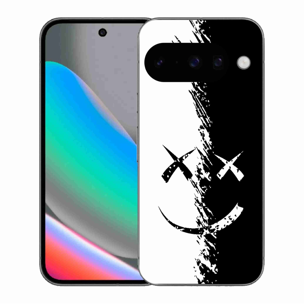 Gelový kryt mmCase na Google Pixel 10 - černobílý smajlík