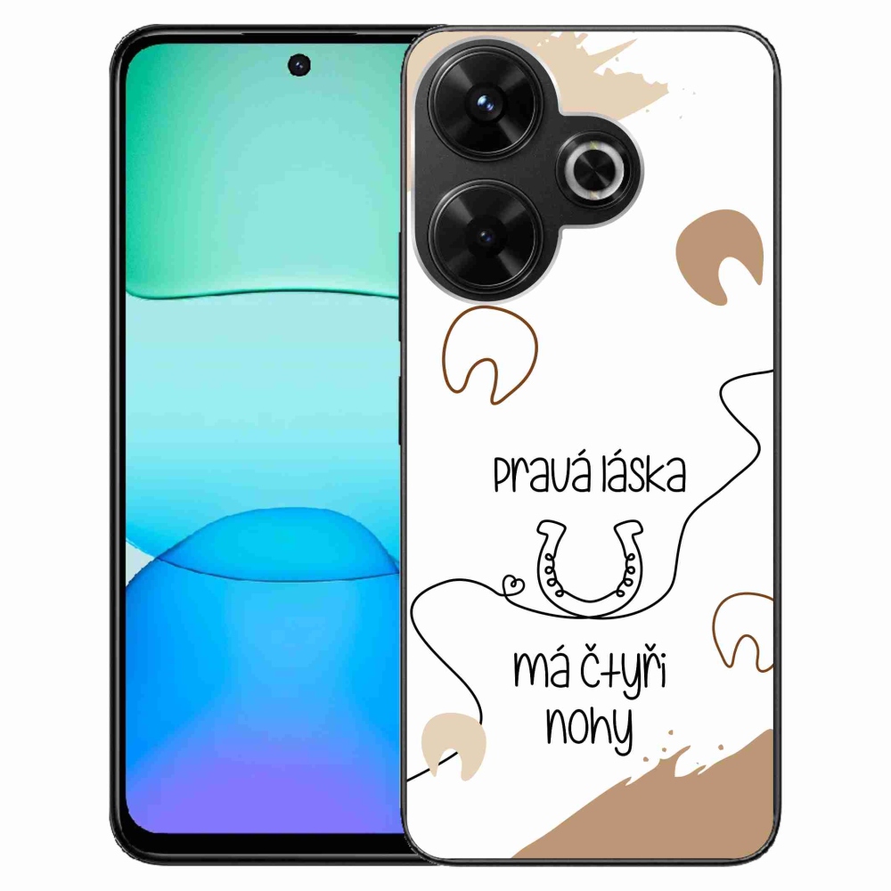 Gelový kryt mmCase na Xiaomi Redmi 13 4G/Poco M6 4G  - koňský motiv bílé pozadí