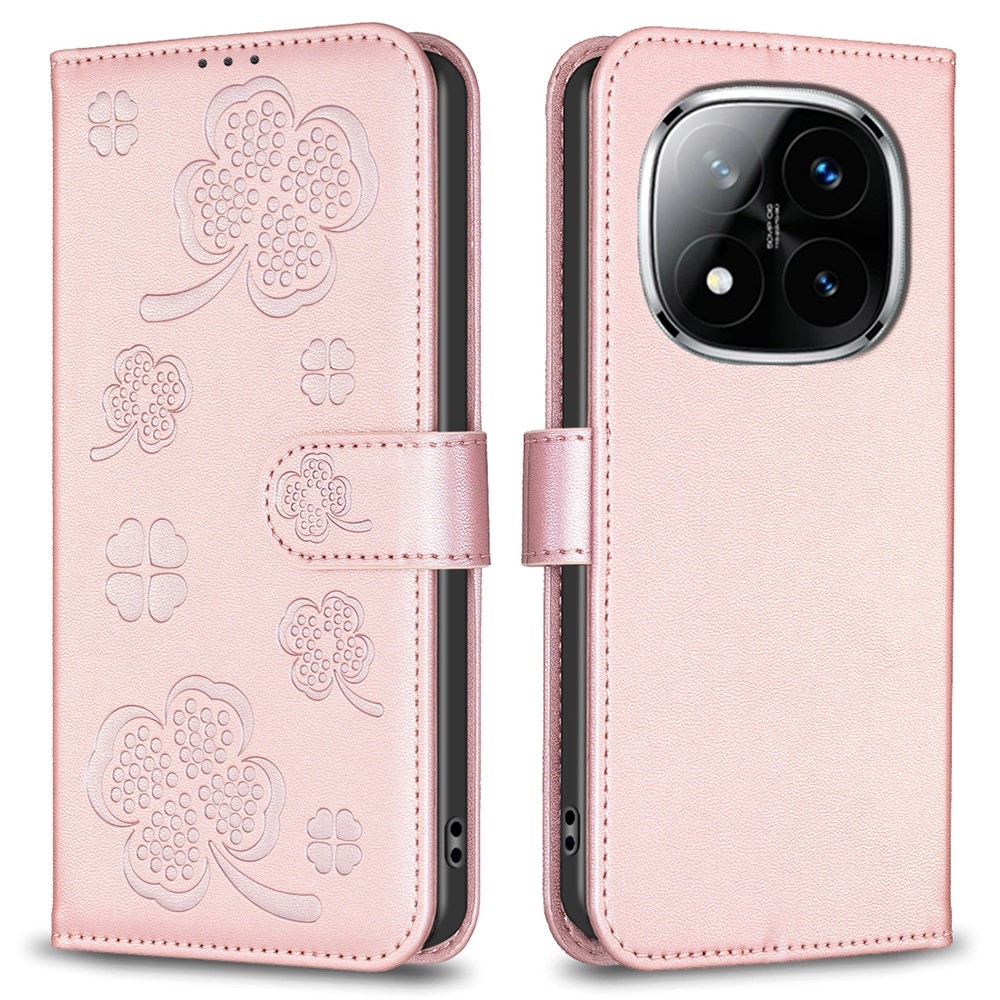 Clover knížkové pouzdro na Xiaomi Redmi Note 14 Pro - růžové