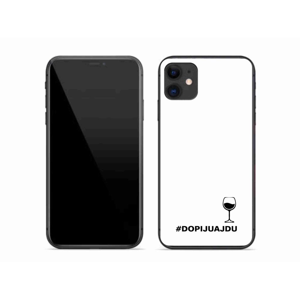 Gelový kryt mmCase na iPhone 11 - vinný motiv bílé pozadí