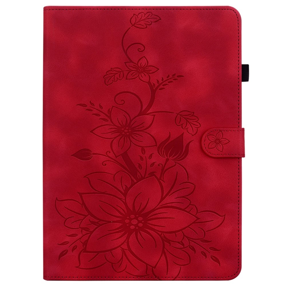 Flowers zavírací pouzdro na Lenovo Tab K11 Plus - červené