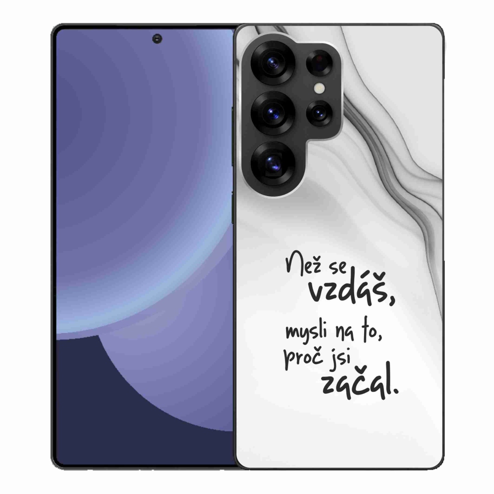 Gelový kryt mmCase na Samsung Galaxy S25 Ultra - citát 2 bílé pozadí
