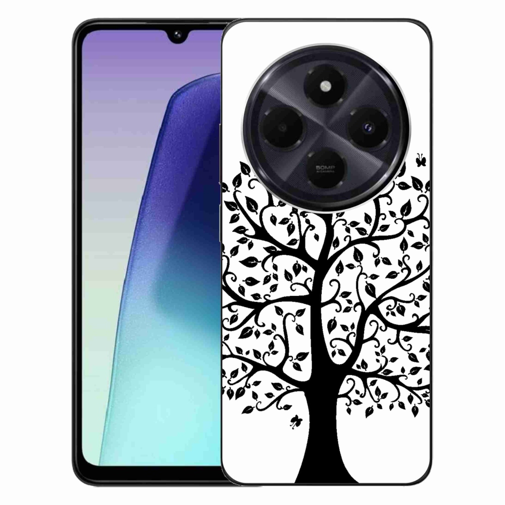 Gelový kryt mmCase na Xiaomi Redmi 14C/Poco C75 - černobílý strom